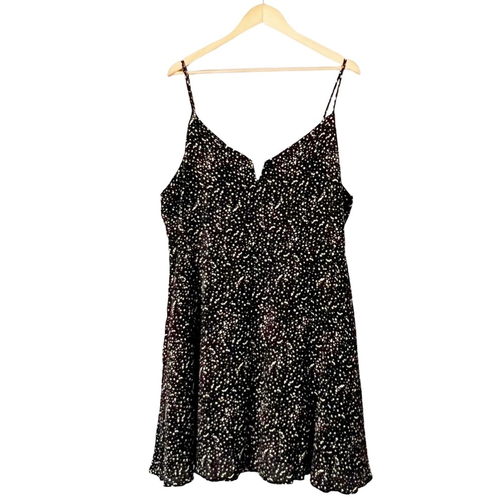 FOREVER 21+ Women Black Tan Speckled Mini‎ Fit & Flare Dress Size 2X